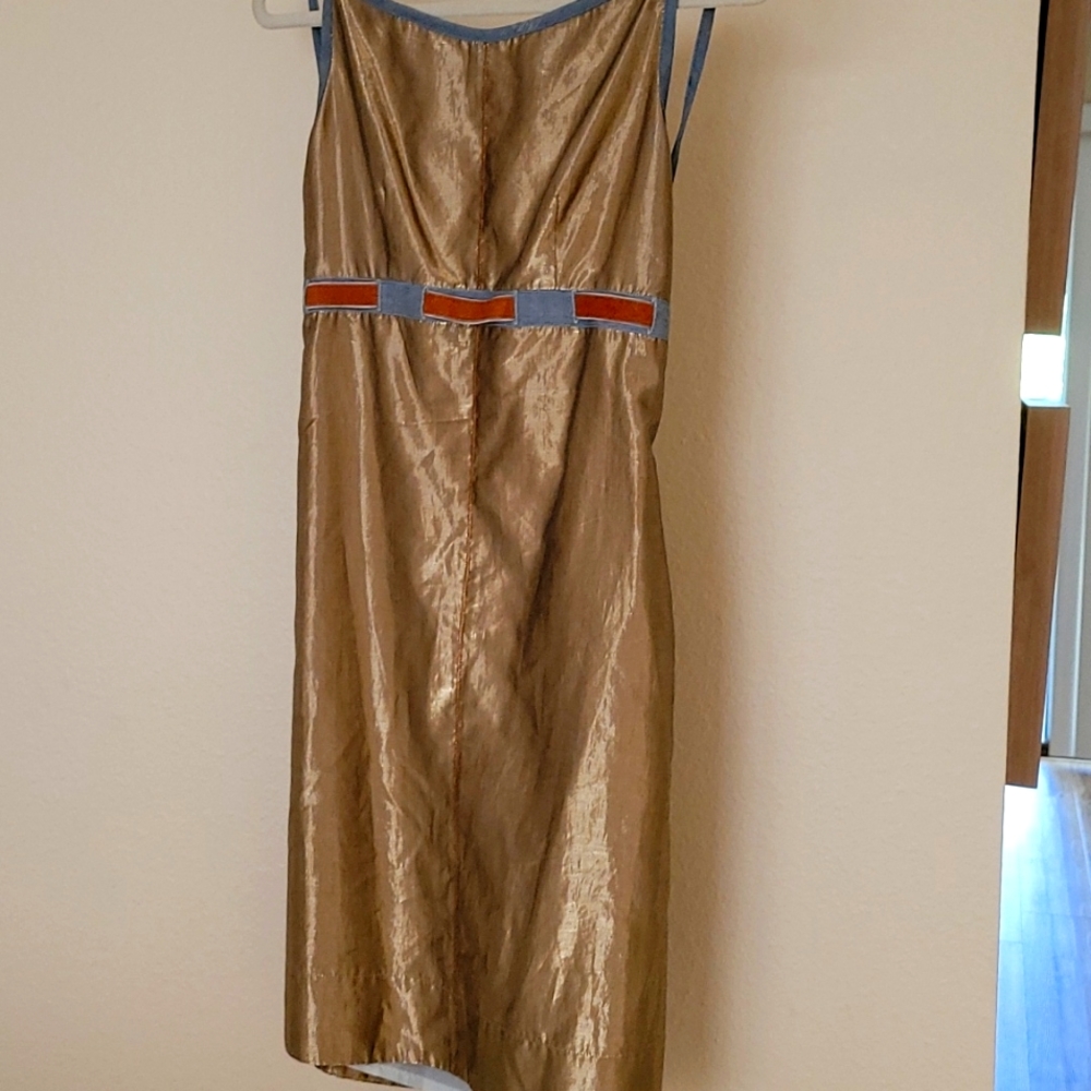 Susan Young gold  cocktail dress